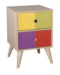 Hanah Home Mesita de Noche Kmd-920-Sx-1 Dormitorio Tablero de Partículas Melamina 44x66x44cm Elegante Funcional
